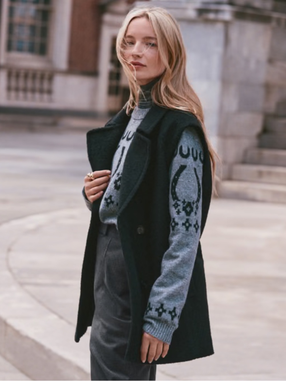 LOFT Black Long Vest